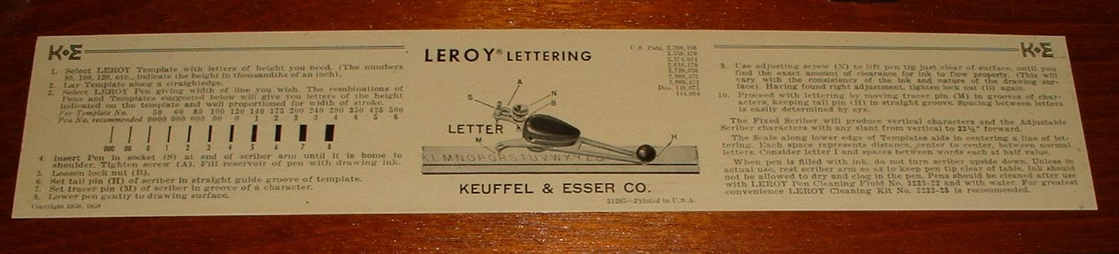 the old draft letter with Leroy Lettering Set